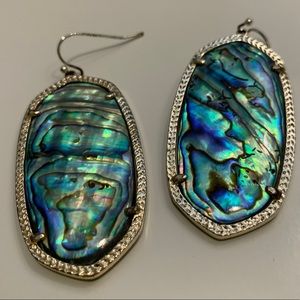 Danielle Gold Statement Earrings In Abalone Shell